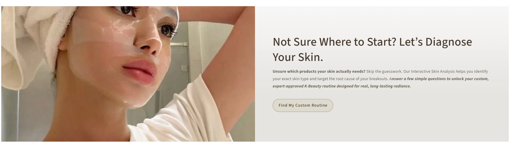 Zainexa skin diagnosis entry section — Let's Diagnose Your Skin
