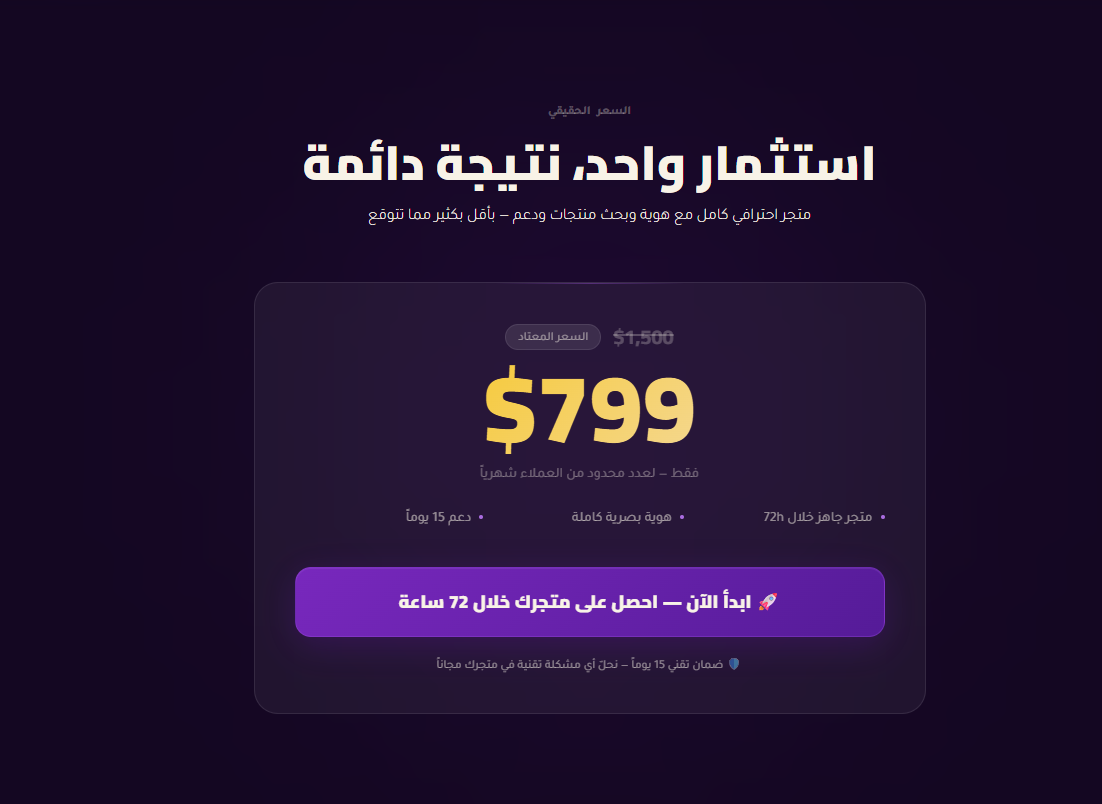 Tobrando landing page pricing section — $799 anchor pricing card